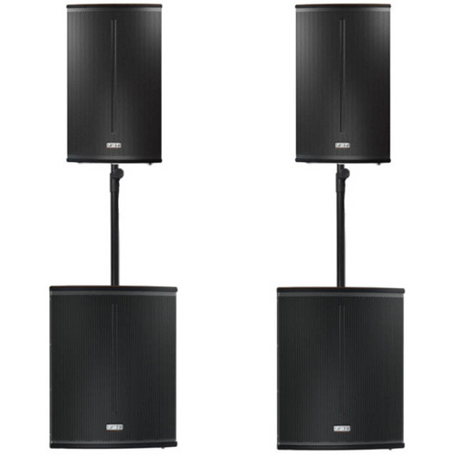 FBT X-Series Active System 5400W XLITE15A x2, X-SUB 118SA x2, Padded Bags and Poles