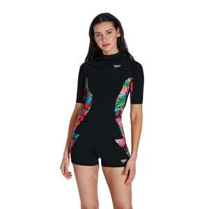 Speedo Womens Short Sleeve Printed Rash Top