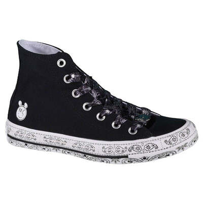 Converse Womens X Miley Cyrus Chuck Taylor Hi All Star Shoes - Black