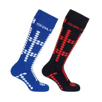 Salomon Unisex 2Pack Ski Socks - Black/Blue