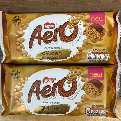 3x Aero Golden Honeycomb Chocolate Sharing Bars (3x90g)