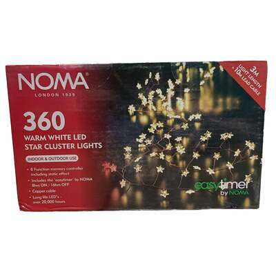 Noma Christmas Warm White LED Star Cluster Lights, 360 Bulbs