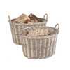 Image of Set Of Two Oval Wicker Log Baskets