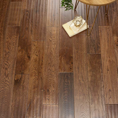 Lusso Florence Coffee Handscraped Solid Oak Flooring – Lusso