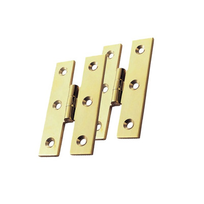 Carlisle Brass Fingertip H Pattern Hinges (64mm x 35mm), Polished Brass - FTD810 (sold in pairs) POLISHED BRASS - 63mm x 38mm