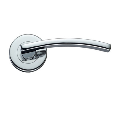 Zoo Hardware Stanza Toledo Contract Lever On Round Rose, Polished Chrome - ZCZ030CP (sold in pairs) POLISHED CHROME