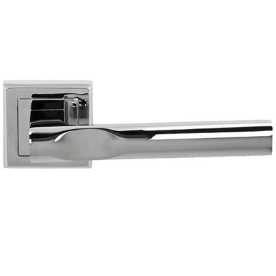 Atlantic Status Kansas Door Handles On Square Rose, Polished Chrome - S24S/PC (sold in pairs) POLISHED CHROME