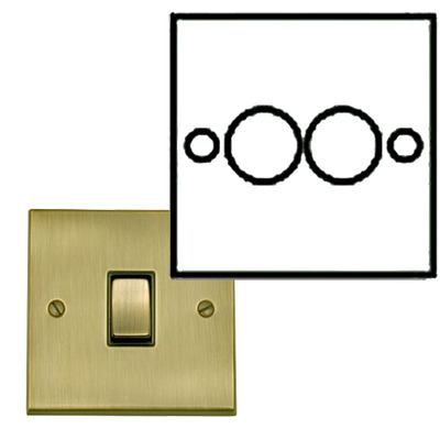 M Marcus Electrical Victorian Raised Plate 2 Gang Dimmer Switch, Antique Brass Finish, 250 Watts 0R 400 Watts - R91.972 ANTIQUE BRASS - 250 WATTS