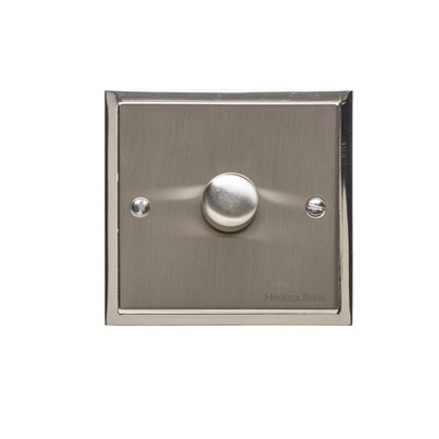 M Marcus Electrical Elite Stepped Plate 1 Gang Dimmer Switches, Satin Nickel Dual Finish, 250 Watts OR 400 Watts - S05.971 SATIN NICKEL DUAL FINISH - 250 WATTS