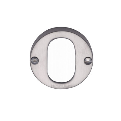 Heritage Brass Oval Profile Key Escutcheon, Satin Chrome - V1013-SC SATIN CHROME