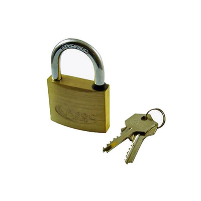 Asec Large 5 Pin, Standard Open Shackle, Brass Padlocks, Various Sizes 40Mm-60Mm, K/A Or K/D Options - AS2512 60MM - KEYED TO DIFFER (KD)