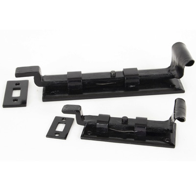 From The Anvil Cranked Fishtail Door Bolt (4" OR 6"), Black - 33014 BLACK - 6"