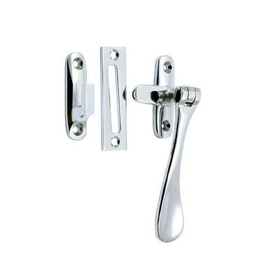 Prima Spoon End Reversible Casement Fastener With Hook And Mortice Plate, Polished Chrome - BC125 POLISHED CHROME