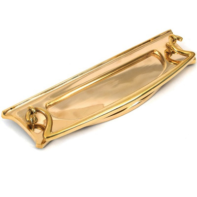 From The Anvil Art Deco Knocker Letter Plate (304mm x 85mm), Polished Brass - 83545 POLISHED BRASS