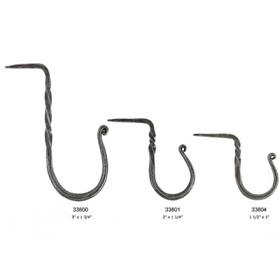 From The Anvil Cup Hooks (Large, Medium OR Small), Pewter - 33800 LARGE CUP HOOK, PEWTER - 89mm x 44mm