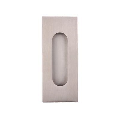 Excel Square Corner Oblong Flush Pull (Round Inner), Satin Stainless Steel - 3806 SATIN STAINLESS STEEL