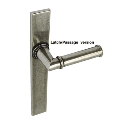 Hafele Lamont Door Handles On Back Plate, Solid Pewter - 901.78 (sold in pairs) LATCH