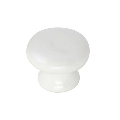 Hafele Iris Ceramic Cupboard Knob (38mm Diameter), White Porcelain - 130.17.700 WHITE PORCELAIN