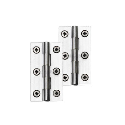 Heritage Brass Extruded Brass Cabinet Hinges (Various Sizes), Satin Chrome - HG99-110-SC (sold in pairs) SATIN CHROME - 1" x 3/4"