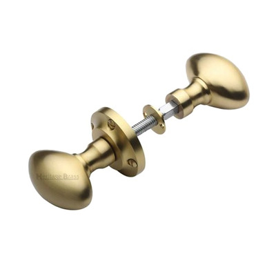 Heritage Brass Suffolk Rim Door Knobs, Satin Brass - RIM V960-SB (sold in pairs) SATIN BRASS