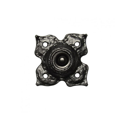 Kirkpatrick Black Antique Malleable Iron Bell Push - AB1756 BLACK ANTIQUE FINISH