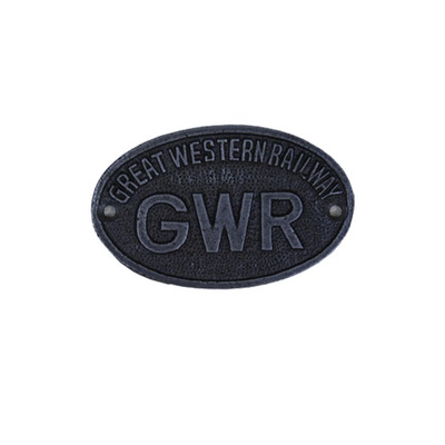 Cottingham Great Western Railway GWR Plaque (85mm x 50mm), Antique Cast Iron - 01.342A.AI.GWR ANTIQUE CAST IRON - 50mm x 85mm