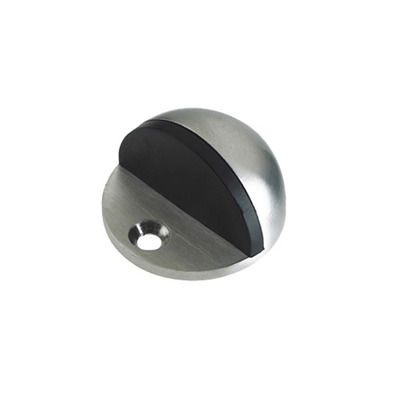 Consort Floor Mounted Shielded Door Stop, Polished Or Satin Stainless Steel - DS75 POLISHED STAINLESS STEEL - 43mm x 23mm