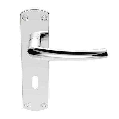 Carlisle Brass Serozzetta Dos Door Handles On Backplate, Polished Chrome - SZC021CP (sold in pairs) EURO PROFILE LOCK (WITH CYLINDER HOLE)