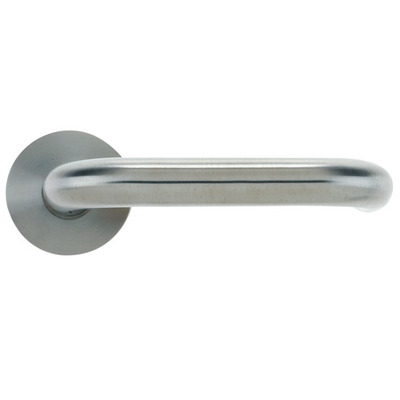 Zoo Hardware Vier RTD Lever On Round Rose, Satin Stainless Steel - VS030S (sold in pairs) SATIN STAINLESS STEEL