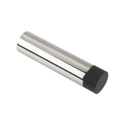 Zoo Hardware ZAS Cylinder Door Stop Without Rose (75mm Length - 19mm Diameter), Polished Stainless Steel - ZAS08BPS POLISHED STAINLESS STEEL