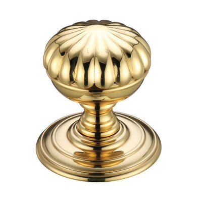 Zoo Hardware Fulton & Bray Flower Mortice Door Knobs, Polished Brass - FB307 (sold in pairs) POLISHED BRASS