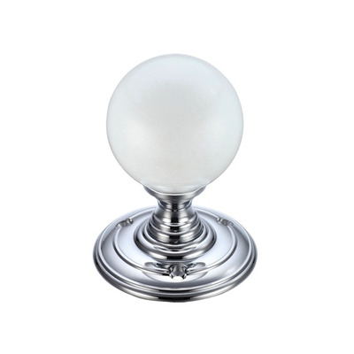 Zoo Hardware Fulton & Bray Frosted Glass Ball Mortice Door Knobs, Polished Chrome - FB302CP (sold in pairs) POLISHED CHROME