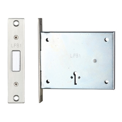 Zoo Hardware London Fire Brigade Mortice Dead Lock (51mm), Satin Stainless Steel - ZFB1 SATIN STAINLESS STEEL