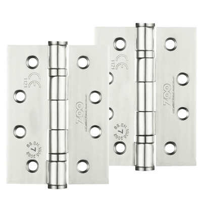 Zoo Hardware 4 Inch Grade 201 Washered Hinge, Polished Stainless Steel - ZHSSW243P (sold in pairs) POLISHED STAINLESS STEEL - 102mm x 76mm x 2mm
