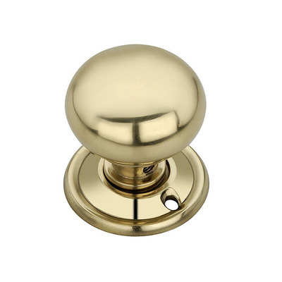 Spira Brass Cottage Mortice/Rim Door Knob (42mm OR 50mm), Polished Brass - SB2107PB (sold in pairs) POLISHED BRASS - 50mm