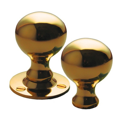 Cardea Ironmongery Ball Rim Door Knob (45mm Diameter), Unlacquered Brass - AV035UNL UNLACQUERED BRASS