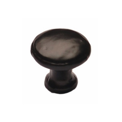 Cardea Ironmongery Round Cupboard Knob (22mm, 32mm OR 40mm), Black Iron - BI597A BLACK IRON - 22mm
