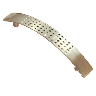 Carlisle Brass Fingertip Dimple Effect Curved Cabinet Pull Handle (128mm C/C), Satin Nickel - FTD230SN SATIN NICKEL - 128mm c/c
