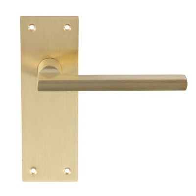 Carlisle Brass Trentino Door Handles On Slim Backplate, Satin Brass - EUL031SB (sold in pairs) BATHROOM ** SPECIAL ORDER - PLEASE ALLOW 6 WEEKS DELIVERY TIME **