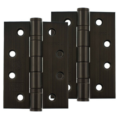 Atlantic 4 Inch Fire Rated Solid Steel Ball Bearing Hinges Grade 13, Urban Bronze - AH1433UB (sold in pairs) URBAN BRONZE