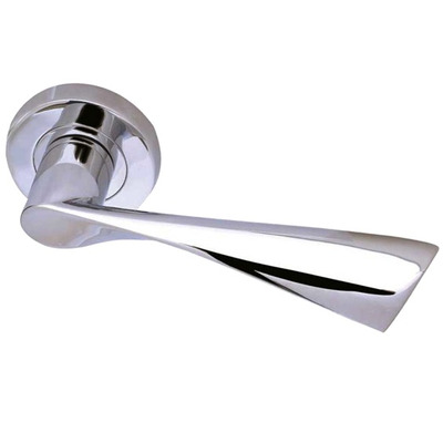Frelan Hardware Comet Door Handles On Round Rose, Polished Chrome - JV845PC (sold in pairs) POLISHED CHROME
