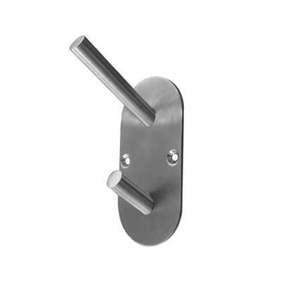 Frelan Hardware Hat & Coat Hook On Rounded Backplate, Satin Stainless Steel - JSS902B SATIN STAINLESS STEEL