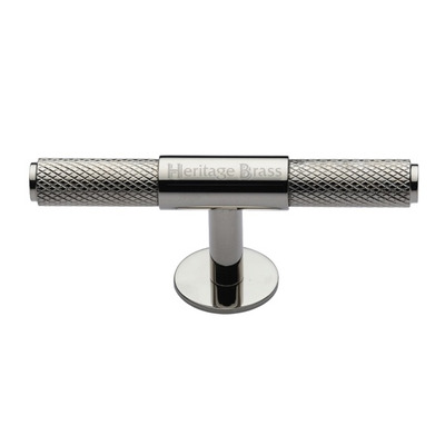 Heritage Brass Knurled Fountain Cabinet Knob/Pull Handle (60mm OR 90mm), Polished Nickel - C4463-PNF POLISHED NICKEL - 60mm