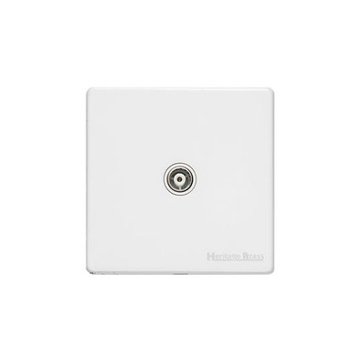 M Marcus Electrical Vintage 1 Gang TV/Coaxial Sockets (Non-Isolated OR Isolated), Gloss White - XGL.121.W GLOSS WHITE - NON-ISOLATED TV COAXIAL