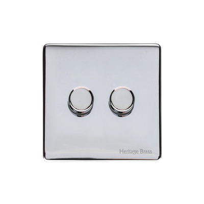 M Marcus Electrical Studio 2 Gang 2 Way Push On/Off Dimmer Switch, Polished Chrome (250 OR 400 Watts) - Y02.270.250 POLISHED CHROME - 250 WATTS