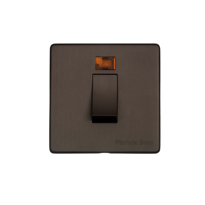 M Marcus Electrical Studio 45 Amp Cooker Switch With Neon, Single Plate, Matt Bronze (Trimless) - Y09.263.DBZ MATT BRONZE