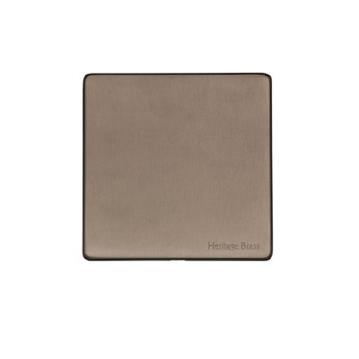 M Marcus Electrical Studio Single Blank Plate, Aged Pewter - YAP.231 AGED PEWTER