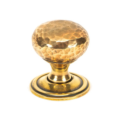 From The Anvil Hammered Mushroom Cupboard Knob (32mm Or 38mm), Aged Brass - 46021 AGED BRASS - 38mm