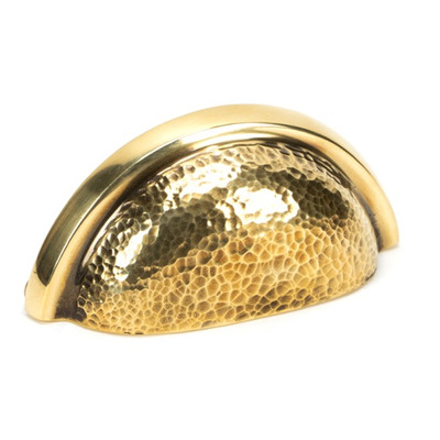 From The Anvil Hammered Regency Concealed Drawer Pull (75mm C/C), Aged Brass - 46041 AGED BRASS