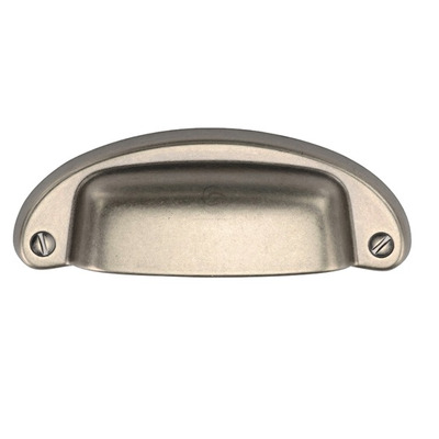 Heritage Brass Classic Drawer Cup Pull Handle (32mm C/C), Distressed Pewter - TK5332-032-DPW DISTRESSED PEWTER